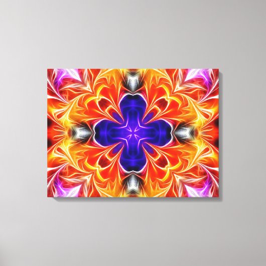 カラフル白熱［赤熱］光を放つ抽象芸術 キャンバスプリント (正面)