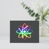 カラフル白熱［赤熱］光を放つAtom – あいさつ文はがき ポストカード (スタンド正面)