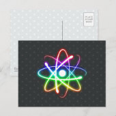 カラフル白熱［赤熱］光を放つAtom – あいさつ文はがき ポストカード (正面/裏面)