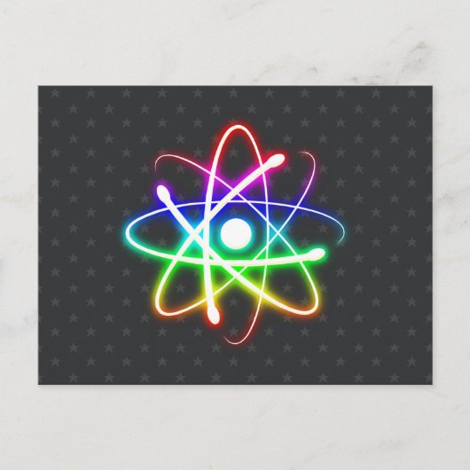 カラフル白熱［赤熱］光を放つAtom – あいさつ文はがき ポストカード (正面)