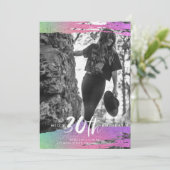 カラフル白黒写真30歳の誕生日 招待状 (スタンド正面)