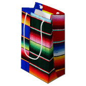 カラフル皮ストライプ スモールペーパーバッグ (正面アングル)