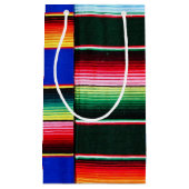 カラフル皮ストライプ スモールペーパーバッグ (正面)