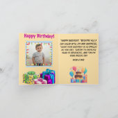 カラフル目当て子供の誕生日 カード (内部)