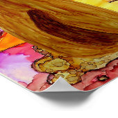 カラフル砂漠サボテン朝犬ポスター32"x32" ポスター (角)