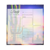 カラフル砂漠日没プランナーシート ノートパッド (正面)