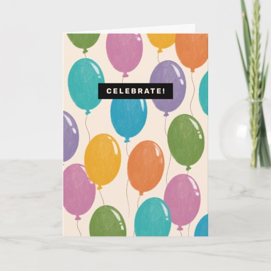 カラフル祝誕生日 カード (正面)