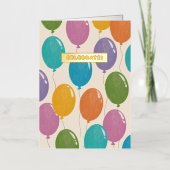 カラフル祝誕生日 箔グリーティングカード (正面)