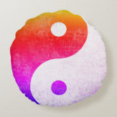 カラフル禅インヤン記号 ラウンドクッション (裏面)