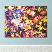 カラフル秋のカエデ離れの キャンバスプリント (インサイチュ (ウッドフロア))