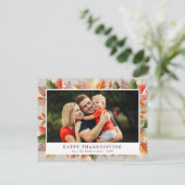カラフル秋の感謝祭の写真カード シーズンポストカード (スタンド正面)