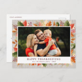 カラフル秋の感謝祭の写真カード シーズンポストカード (正面/裏面)