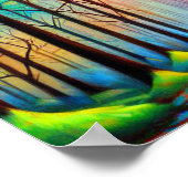 カラフル秋の林道 ポスター (角)