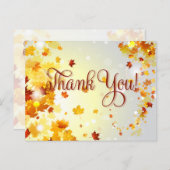 カラフル秋の結婚式感謝はがきノート ポストカード (正面/裏面)