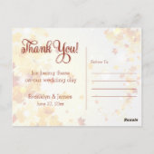 カラフル秋の結婚式感謝はがきノート ポストカード (裏面)