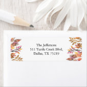 カラフル秋の葉の戻りラベルのシール ラベル (インサイチュ)