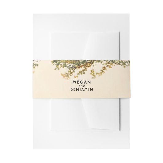 カラフル秋の葉ツリーとブランチ素朴 招待状ベリーバンド (正面例)