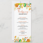 カラフル秋の葉縁ど感謝祭文字 招待状 (正面)