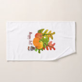 カラフル秋シーズンパンプキンと葉バスルーム ハンドタオル (ハンドタオル)