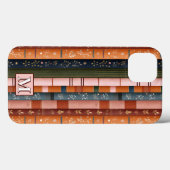 カラフル秋ストライプのモノグラム電話ケース Case-Mate iPhoneケース (裏面 (横))