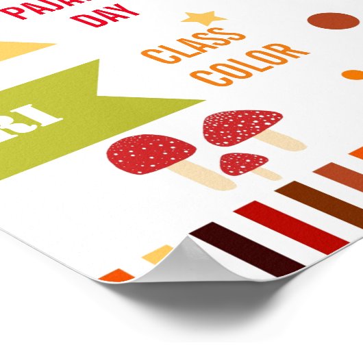 カラフル秋スピリットウィークスクールチラシのポスター ポスター (角)