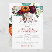 カラフル秋フローラウェディングシャワー 招待状 (正面/裏面)