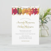 カラフル秋リーフ弦ラ結婚イト式 招待状 (スタンド正面)