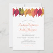 カラフル秋リーフ結婚ミニマル式 招待状 (正面)