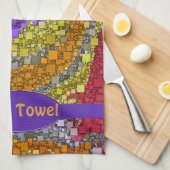 カラフル秋幾何学抽象芸術アートカスタム キッチンタオル (四つ折り)