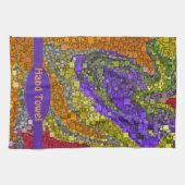 カラフル秋幾何学抽象芸術アートカスタム キッチンタオル (横)