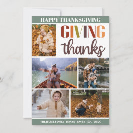 カラフル秋感謝祭ファミリのカスタマイズ シーズンカード