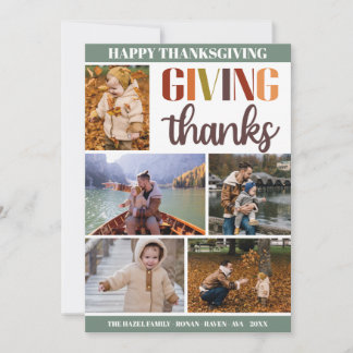 カラフル秋感謝祭ファミリのカスタマイズ シーズンカード