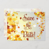 カラフル秋日付を紅葉で保存 案内ポストカード (正面/裏面)