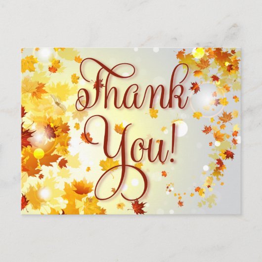 カラフル秋有難うポストカー葉ド ポストカード (正面)