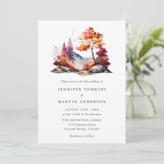 カラフル秋秋フォレストマウンテン結婚ズ 招待状 (スタンド正面)