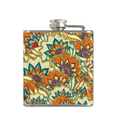 カラフル秋花パーソナライズされた柄 フラスク (裏面)