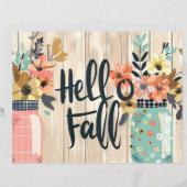 カラフル秋花柄スクラップブック紙 (正面/裏面)