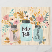 カラフル秋花柄スクラップブック紙 (正面)