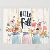 カラフル秋花柄スクラップブック紙 (正面/裏面)