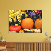 カラフル秋飾りカボチャ キャンバスプリント (インサイチュ (リビング))