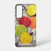 カラフル秋《植物》アスペン葉写真パーソナライズされたPho Samsung Galaxyケース (裏面)