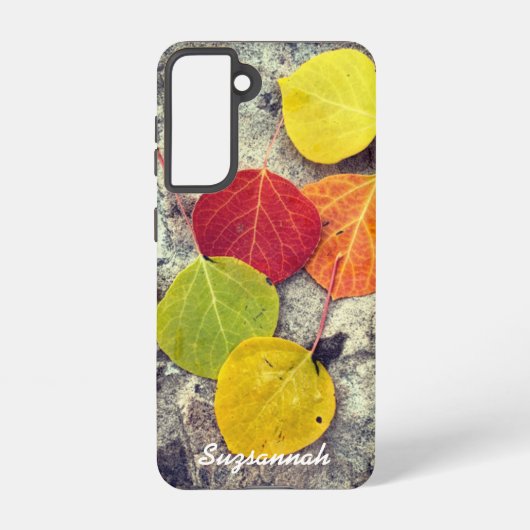 カラフル秋《植物》アスペン葉写真パーソナライズされたPho Samsung Galaxyケース (裏面)