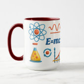 カラフル科学と物理学の陶器マグカップ マグカップ (左)