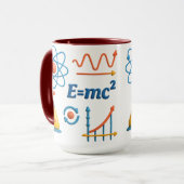 カラフル科学と物理学の陶器マグカップ マグカップ (正面左)