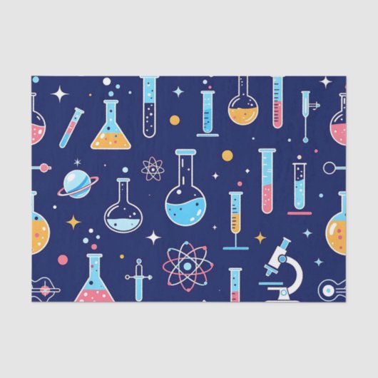 カラフル科学ラボパターン モダンケミストリー 薄葉紙 (正面)
