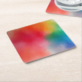 カラフル空白のエレガントテンプレートカスタム スクエアペーパーコースター (アングル)