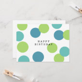 カラフル空白のハッピーバースデー カード (正面/裏面インサイチュ)