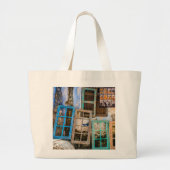 カラフル窓枠の大きなトートバッグ ラージトートバッグ (正面)