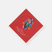 カラフル競走馬ダービーパーティー赤 スタンダードカクテルナプキン (角)