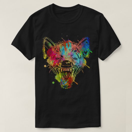 カラフル笑うハイエナ Tシャツ (デザイン正面)
